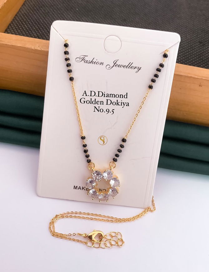 6 AD Golden Diamond Dokiya Mangalsutra Wholesale Shop In Surat
